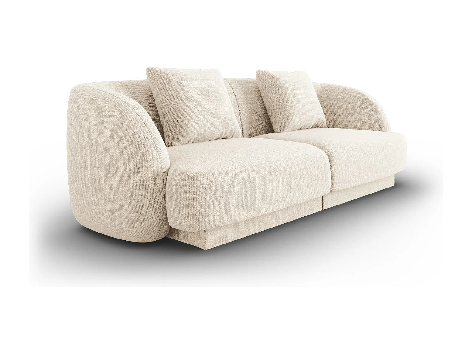 Cosmopolitan Design - Canapé "Tulum" 2 places en chenille beige clair - 180x90x70cm