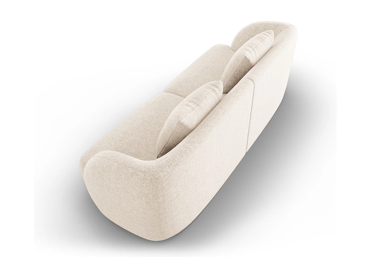 Cosmopolitan Design - Canapé "Tulum" 2 places en chenille beige clair - 180x90x70cm