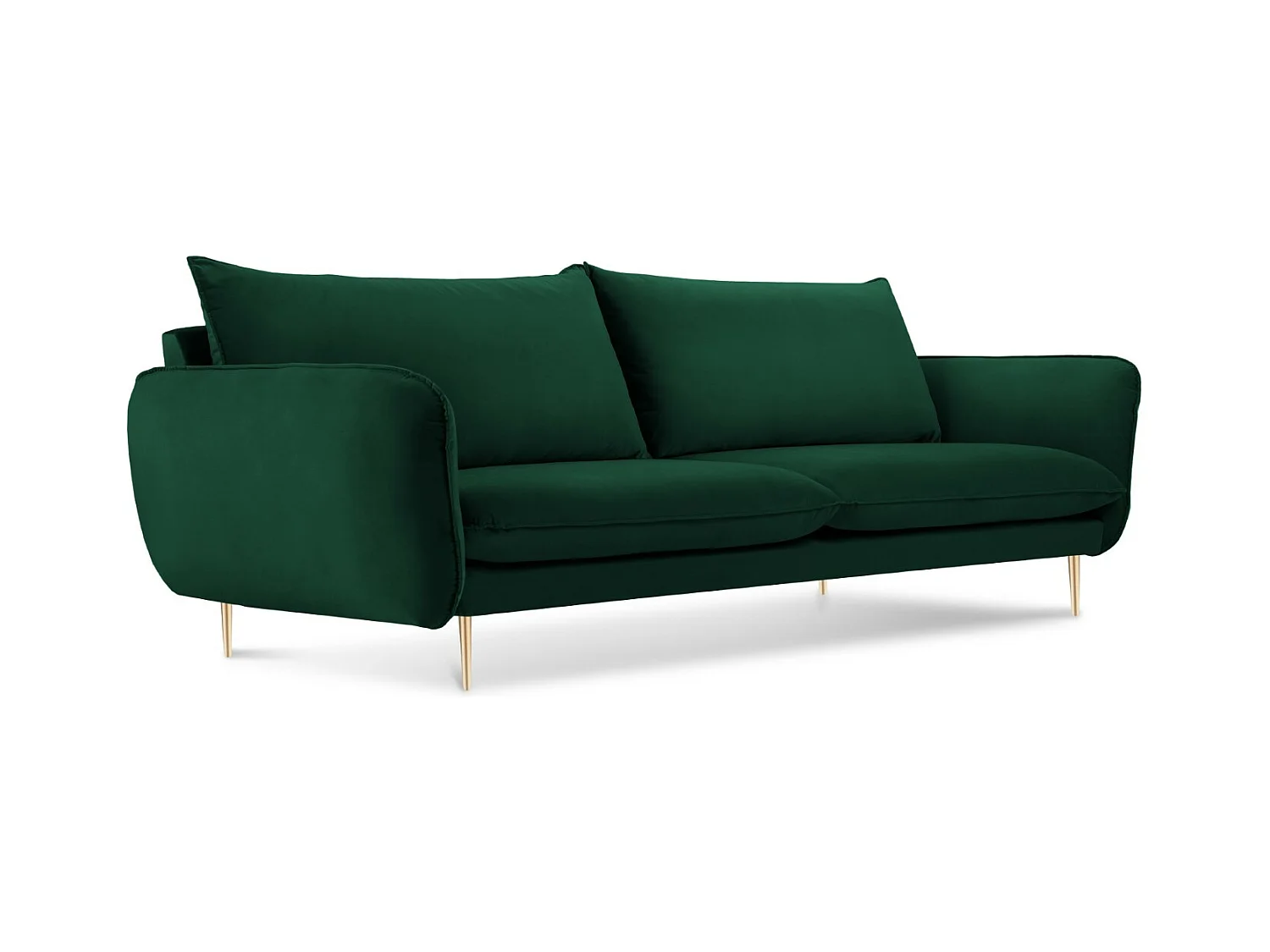 Cosmopolitan Design - Canapé "Vienna" 3 places en velours vert bouteille - 200x92x95cm
