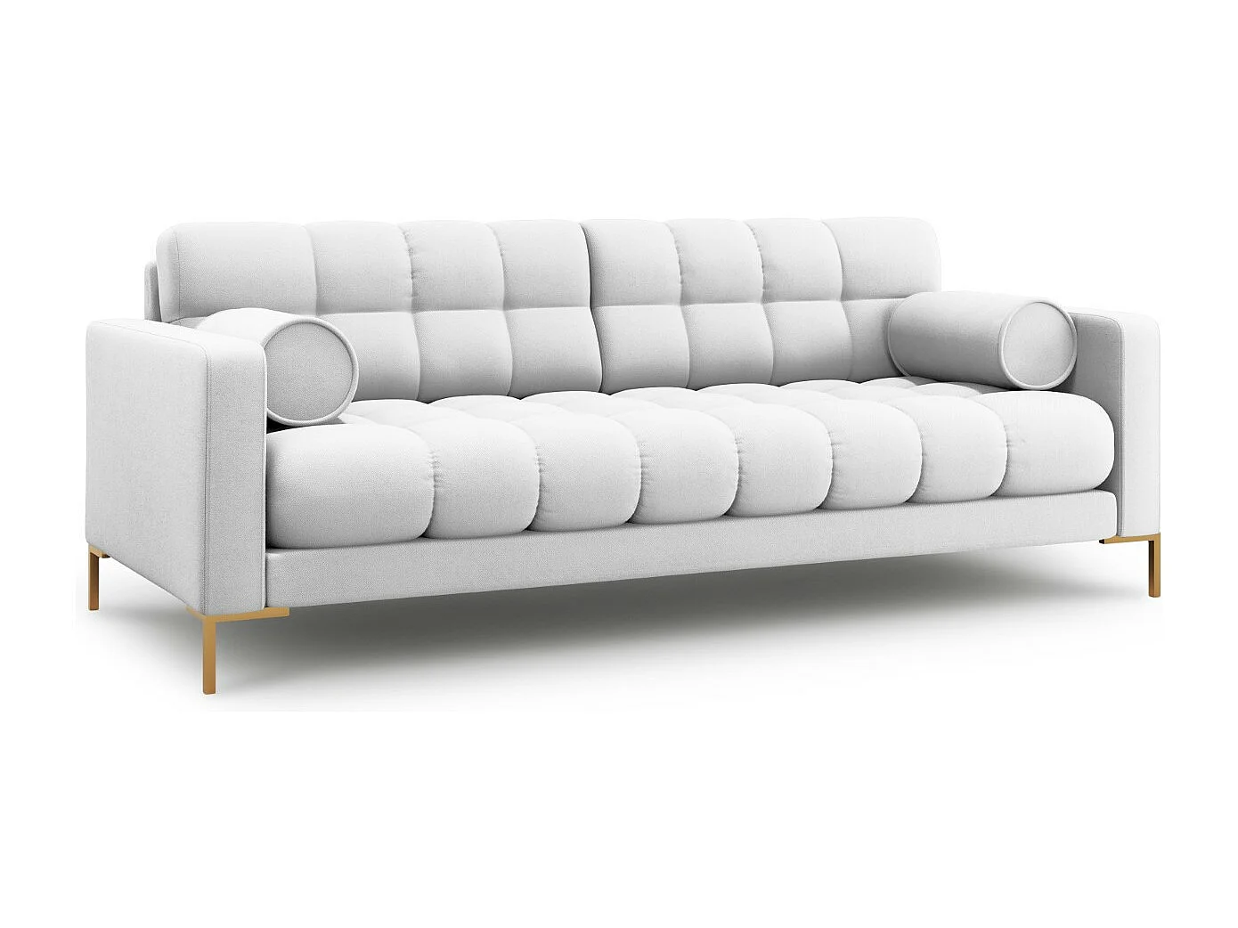 Cosmopolitan Design - Sofá "Bali" 4 plazas de tejido estructural gris claro - 217x92x75cm