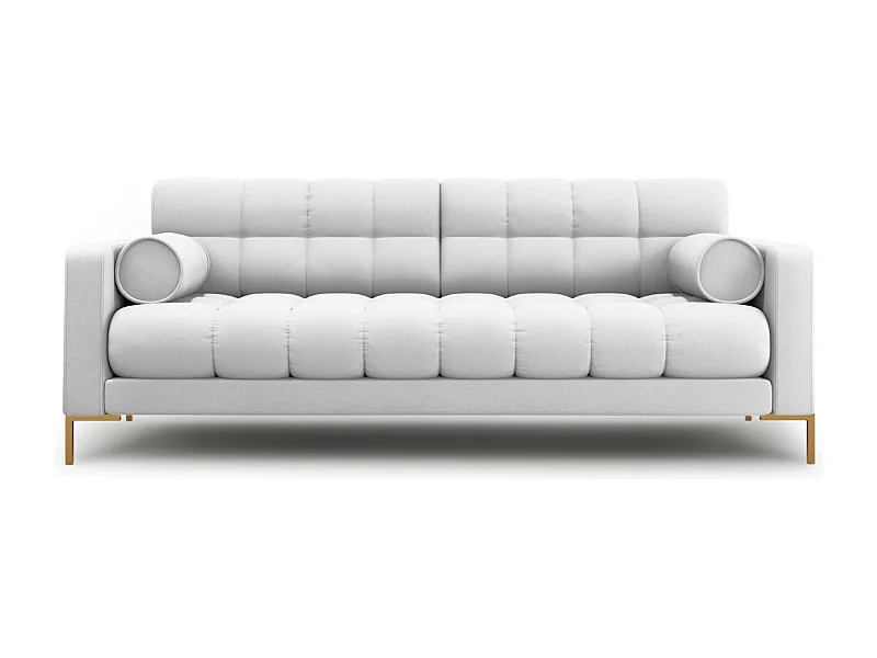 Cosmopolitan Design - 4-Sitzer Sofa "Bali" aus strukturiertem Stoff hellgrau - 217x92x75cm