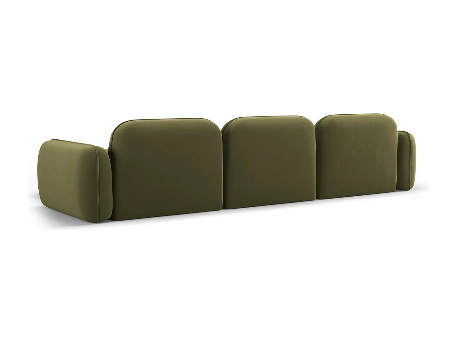 Cosmopolitan Design - Divano angolare modulare destro "Sydney" 4 posti in velluto verde chiaro - 320x165x70cm