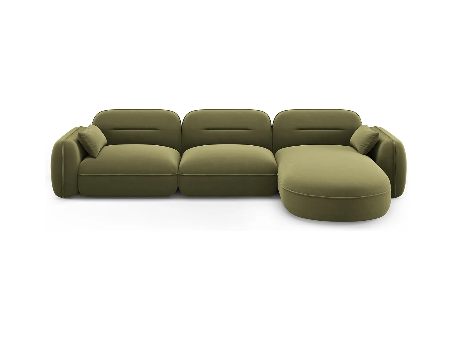 Cosmopolitan Design - Modulaire hoekbank rechts "Sydney" 4 zitplaatsen, Flueel, Lichtgroen - 320x165x70cm