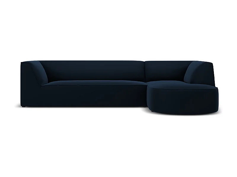 CXL by Christian Lacroix - 4-Sitzer Ecksofa rechts "Charles" Sitzer aus Samt dunkelblau - 273x180x69cm