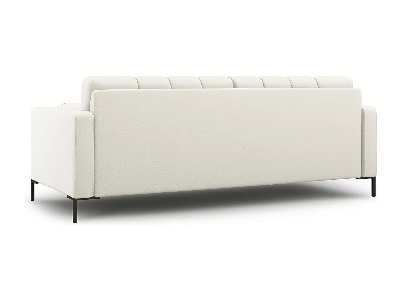 Cosmopolitan Design - Bank "Bali" 4 zitplaatsen, Structurele stof, Lichtbeige - 217x92x75cm