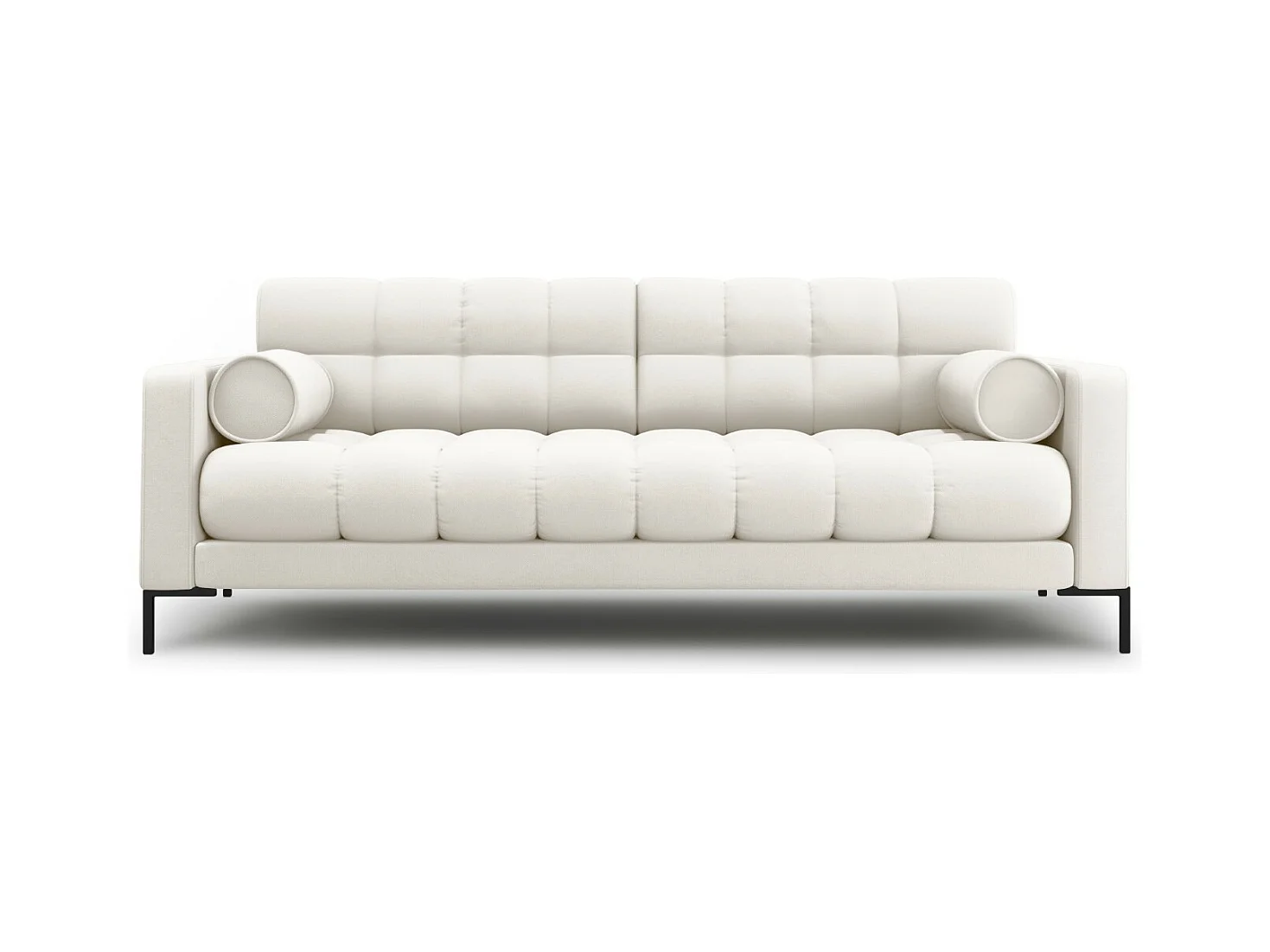Cosmopolitan Design - Canapé "Bali" 4 places en tissu structurel beige clair - 217x92x75cm