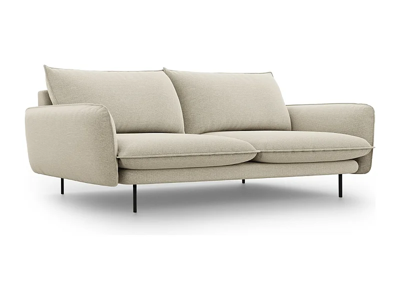 Cosmopolitan Design - Sofa, "Vienna" 4 miejsca tkanina strukturalna, beż - 230x92x95cm