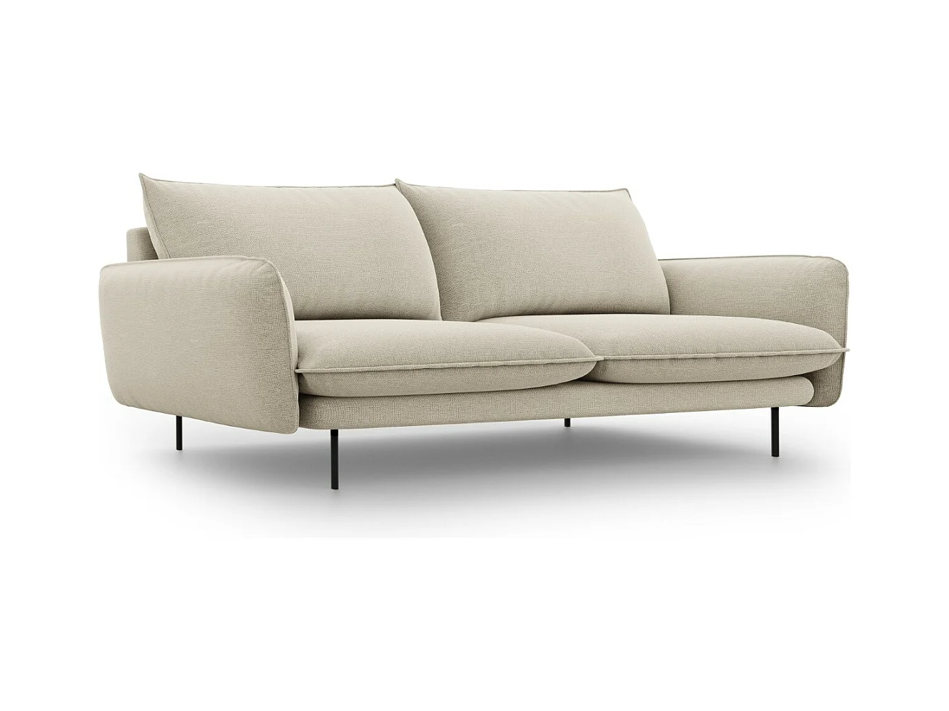 Cosmopolitan Design - Sofá "Vienna" 4 lugares em tecido estrutural bege - 230x92x95cm