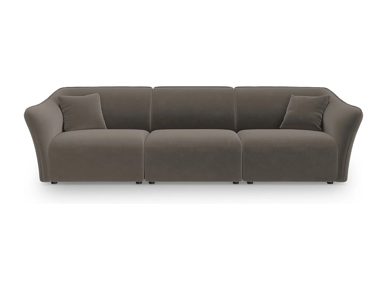 Cosmopolitan Design - Canapé modulable "Tokyo" 5 places en velours marron clair - 292x102x79cm