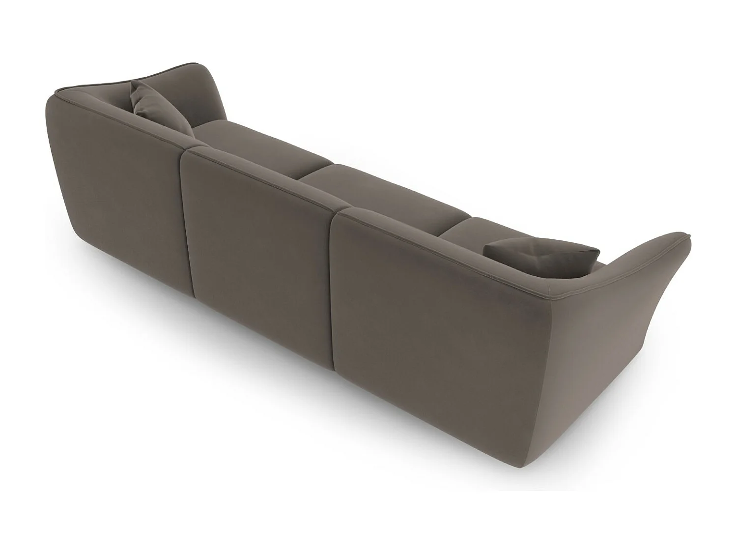 Cosmopolitan Design - Canapé modulable "Tokyo" 5 places en velours marron clair - 292x102x79cm