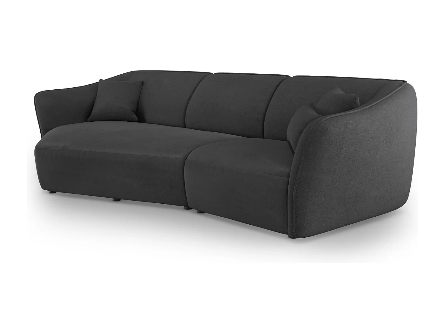 Cosmopolitan Design - Canapé d'angle gauche modulable "Tokyo" 5 places en bouclé graphite - 292x138x79cm