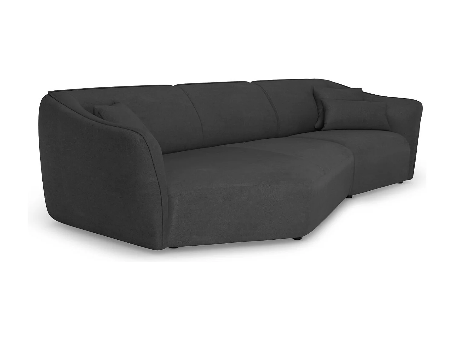 Cosmopolitan Design - Canapé d'angle gauche modulable "Tokyo" 5 places en bouclé graphite - 292x138x79cm