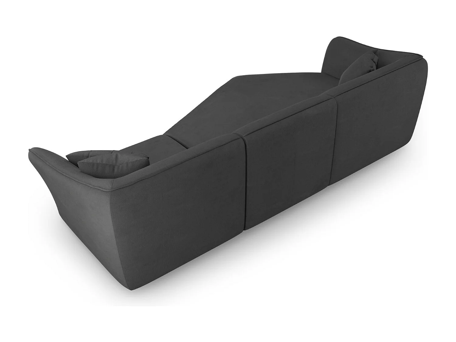 Cosmopolitan Design - Canapé d'angle gauche modulable "Tokyo" 5 places en bouclé graphite - 292x138x79cm