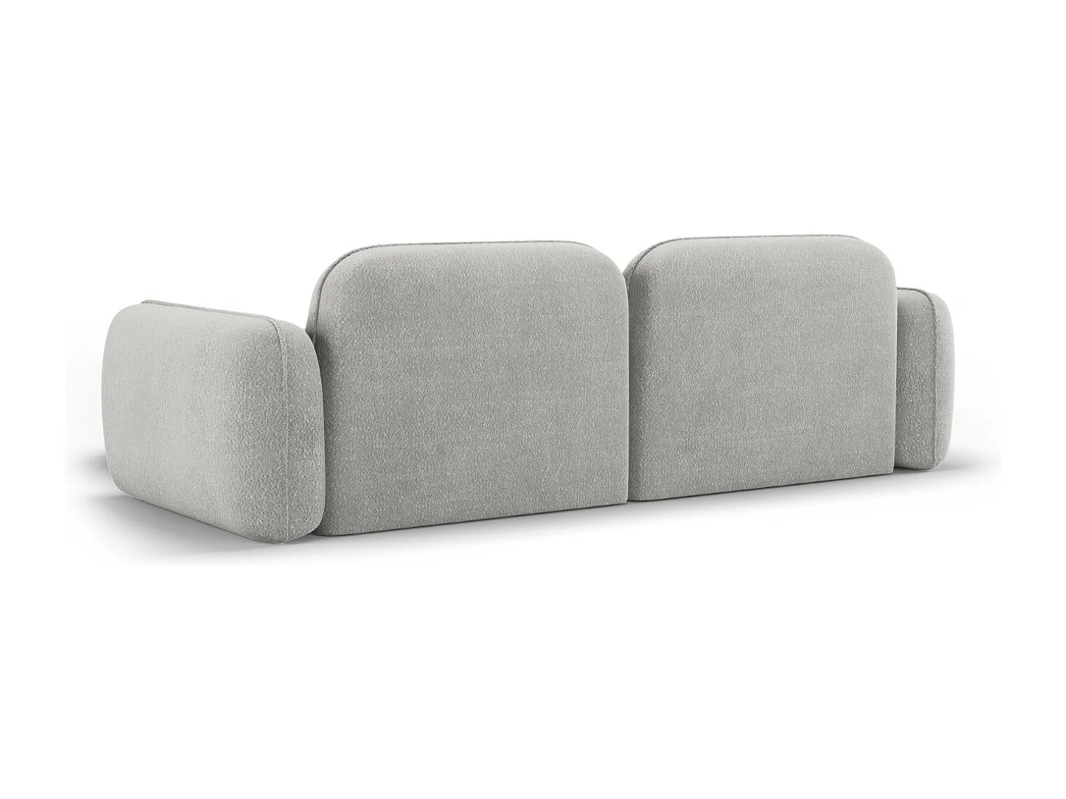 CXL by Christian Lacroix - Sofá modular de canto direito "Lucien" 3 lugares em veludo cinza claro - 230x165x70cm