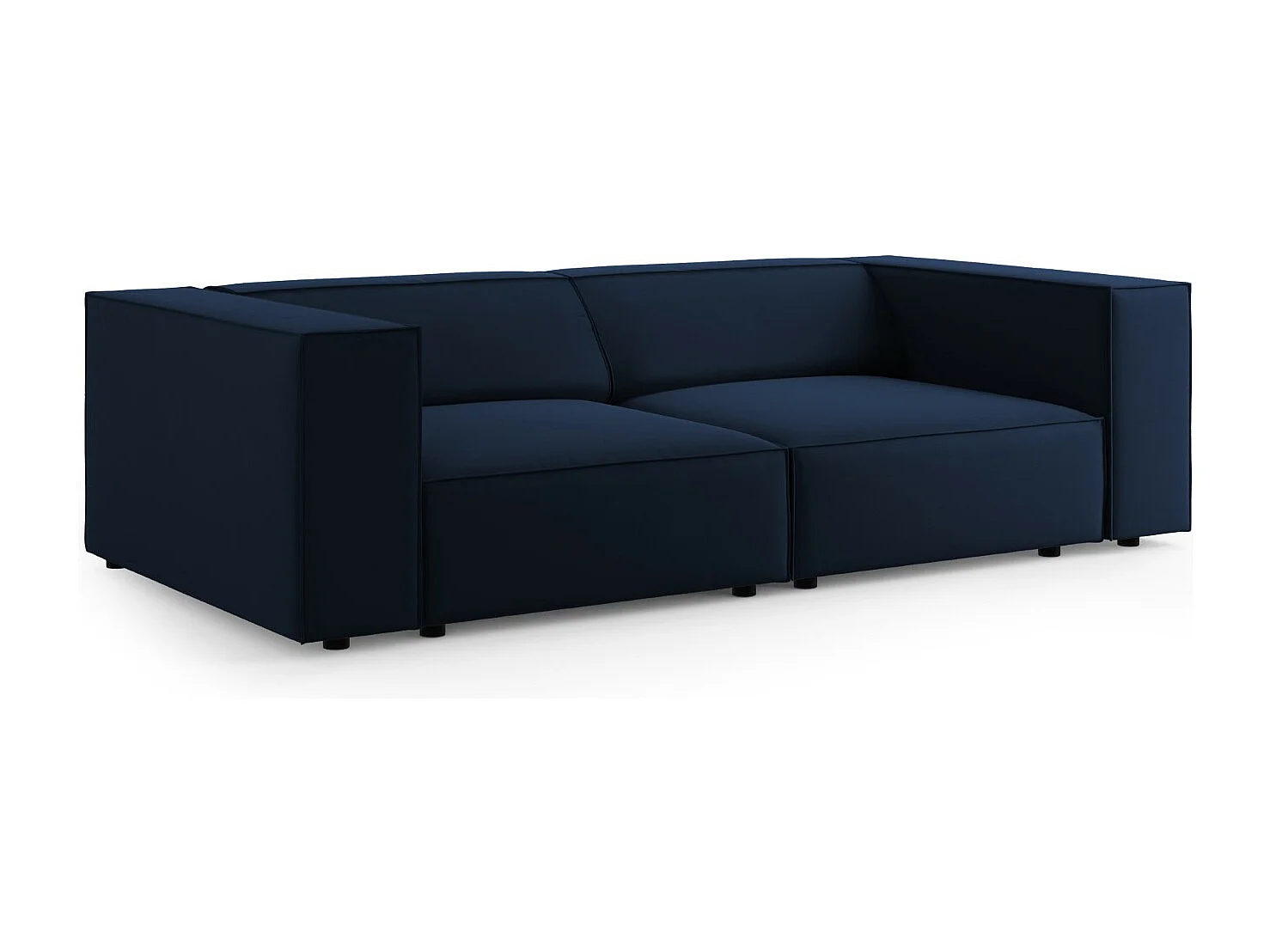 Cosmopolitan Design - 3-Sitzer Sofa "Arendal" aus Samt königsblau - 204x102x70cm