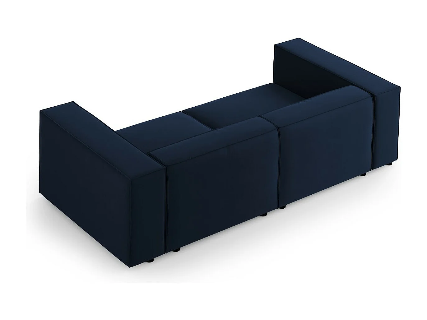 Cosmopolitan Design - 3-Sitzer Sofa "Arendal" aus Samt königsblau - 204x102x70cm