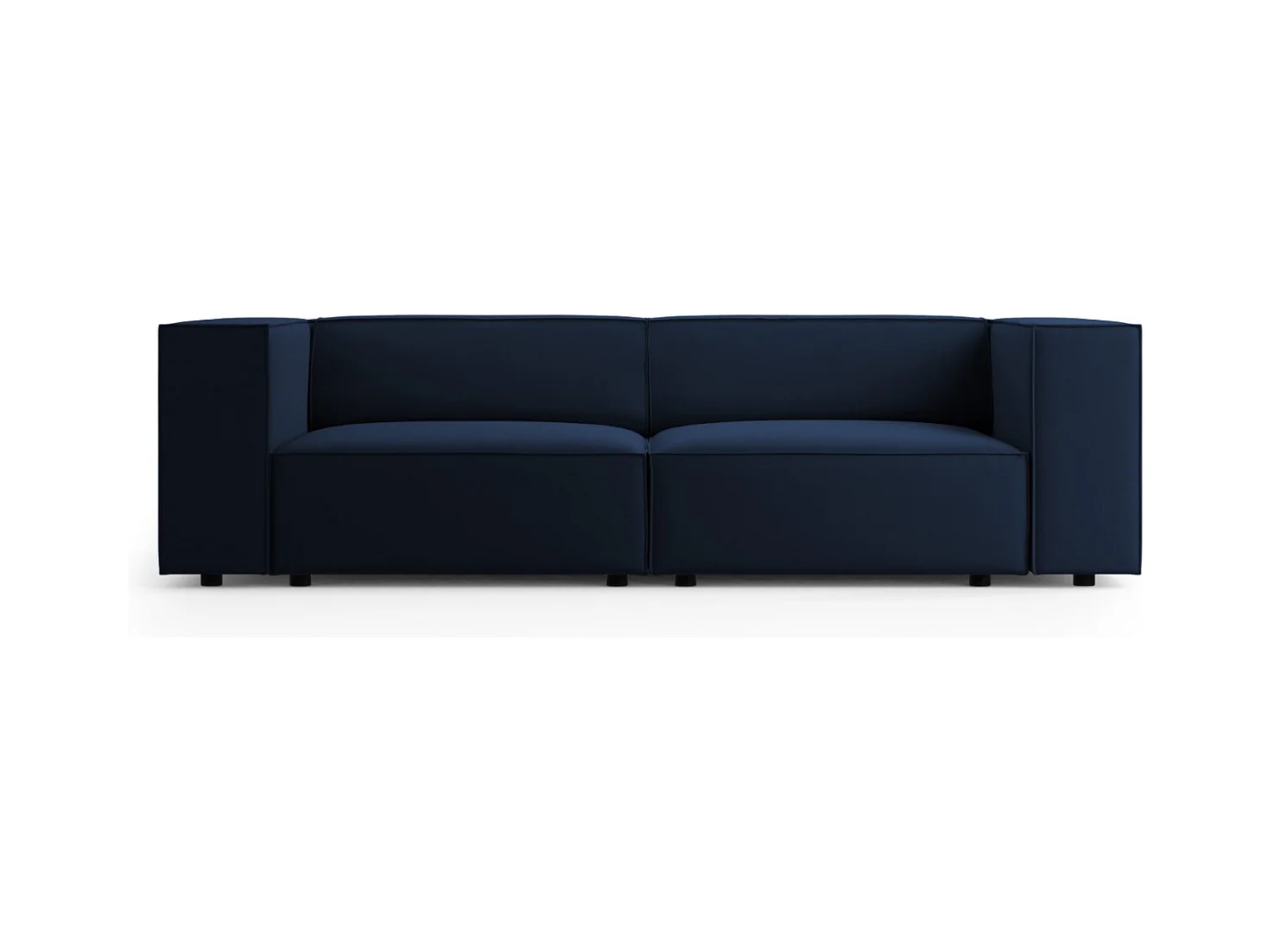 Cosmopolitan Design - Bank "Arendal" 3 zitplaatsen, Flueel, Koningsblauw - 204x102x70cm