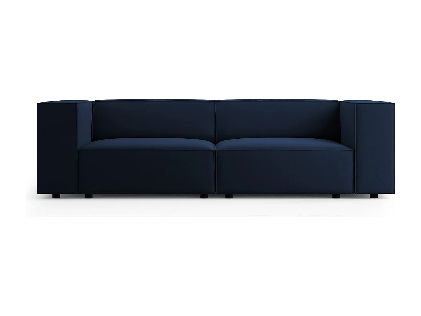 Cosmopolitan Design - Canapé "Arendal" 3 places en velours bleu roi - 204x102x70cm