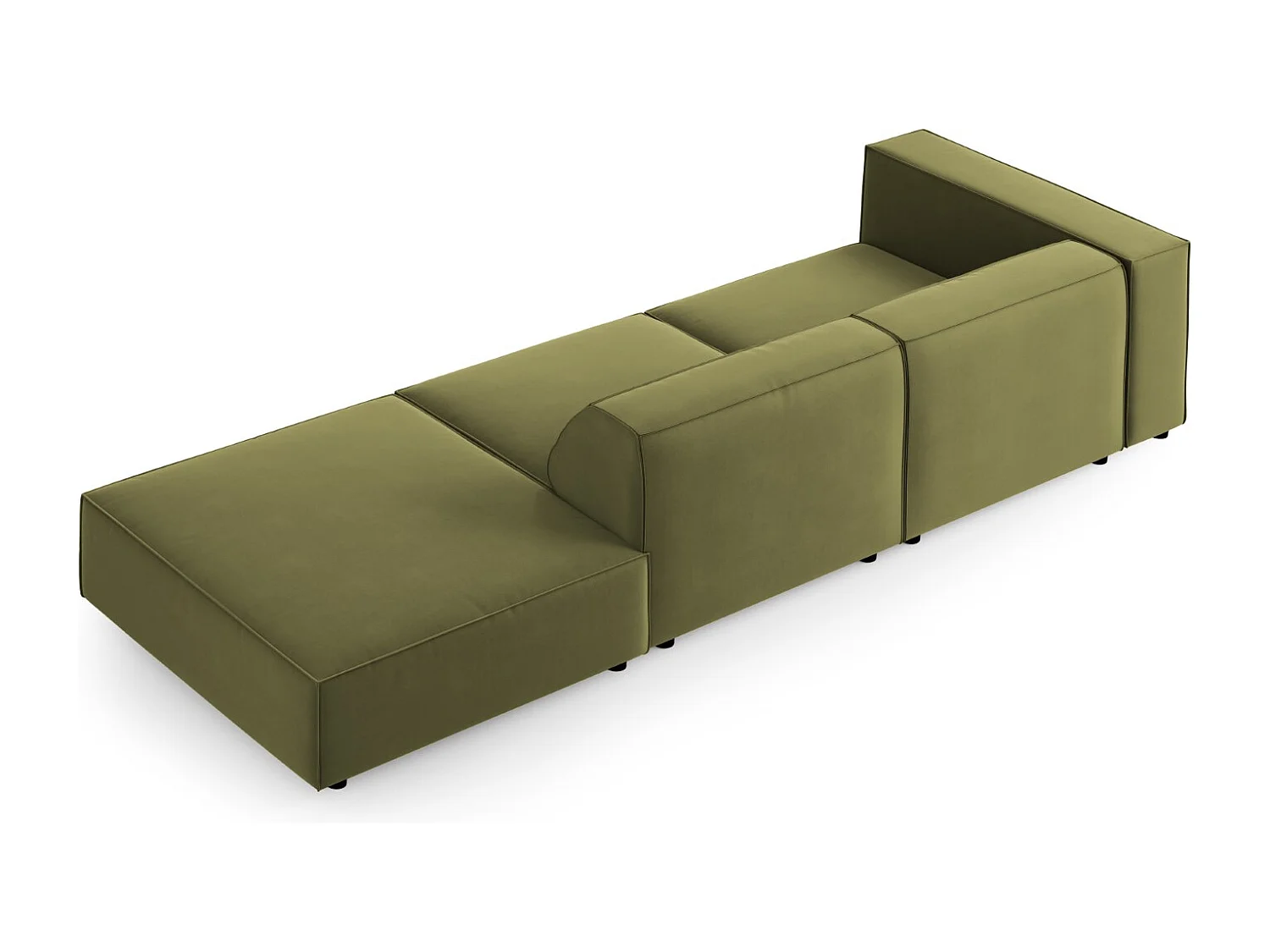 Cosmopolitan Design - 4-Sitzer rechtes Sofa "Arendal" aus Samt hellgrün - 262x102x70cm