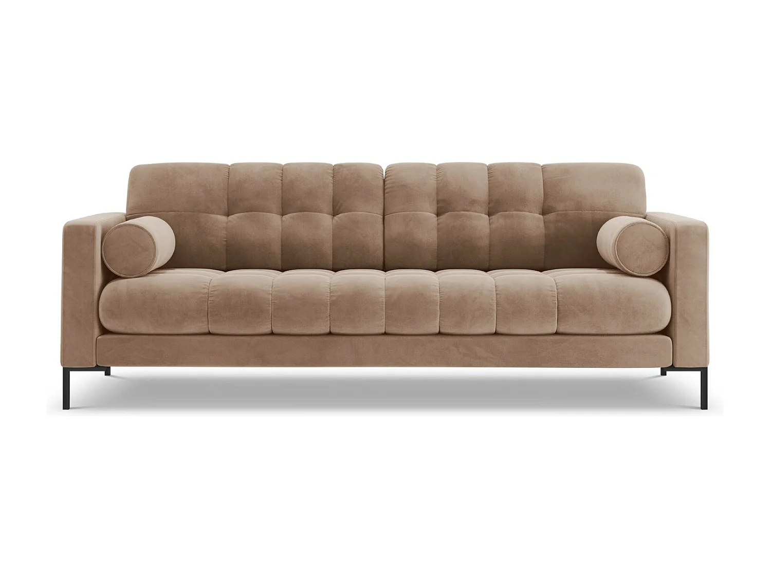 Cosmopolitan Design - Bank "Bali" 3 zitplaatsen, Flueel, Beige - 177x92x75cm