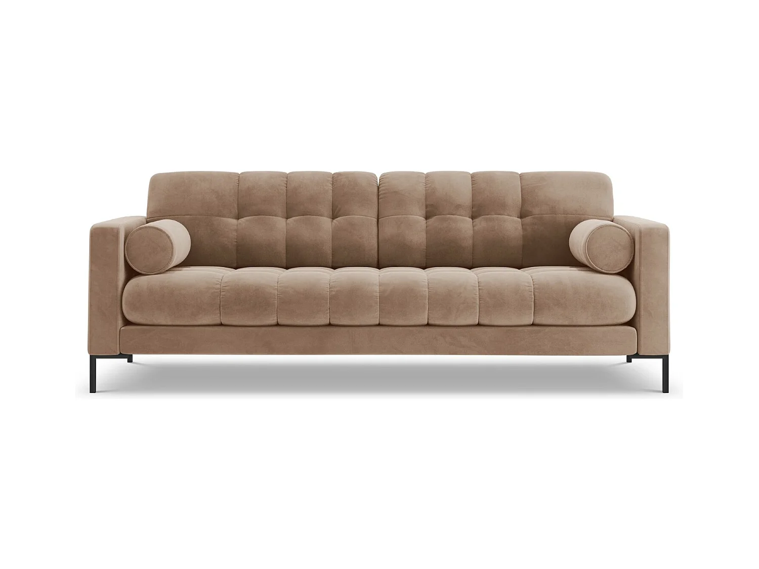Cosmopolitan Design - Canapé "Bali" 3 places en velours beige - 177x92x75cm