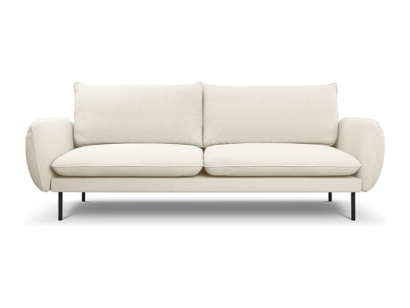 Cosmopolitan Design - Sofá "Vienna" 4 lugares em tecido bouclé bege - 230x92x95cm