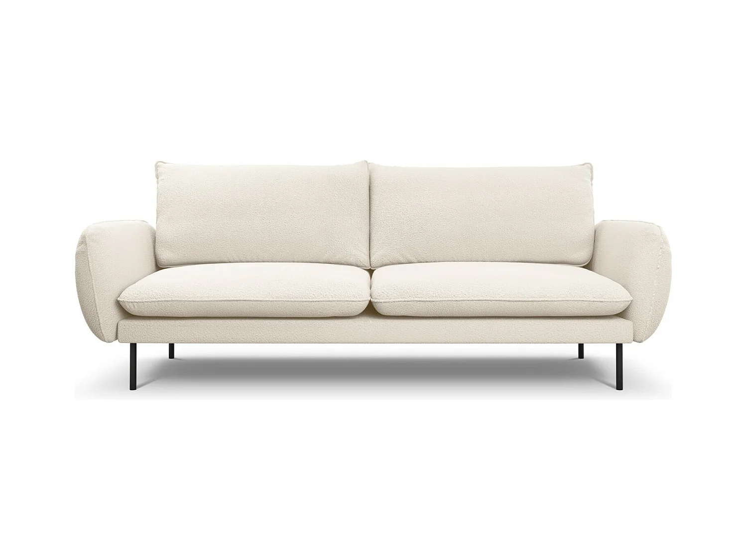 Cosmopolitan Design - Canapé "Vienna" 4 places en bouclé beige - 230x92x95cm