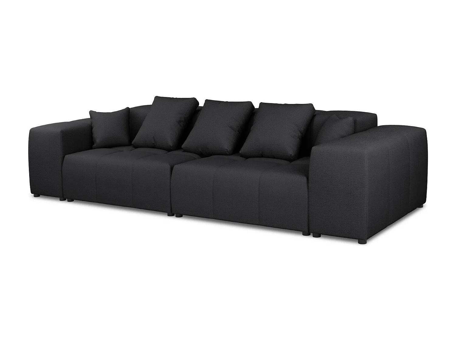 Cosmopolitan Design - Sofa modułowa, "Rome" 3 miejsca tkanina strukturalna, czarny - 320x120x75cm