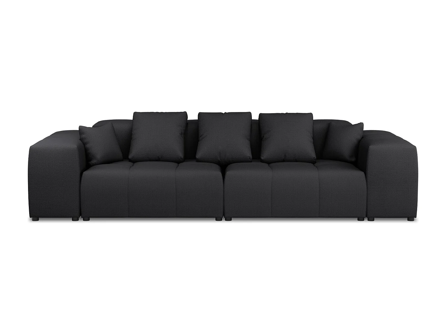 Cosmopolitan Design - Sofa modułowa, "Rome" 3 miejsca tkanina strukturalna, czarny - 320x120x75cm