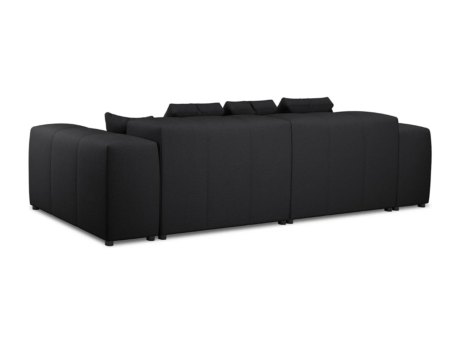 Cosmopolitan Design - Canapé modulable "Rome" 3 places en tissu structurel noir - 320x120x75cm