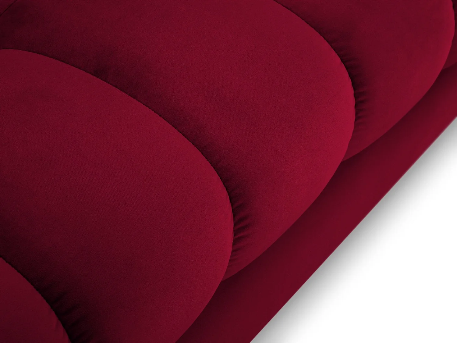 Cosmopolitan Design - 7-Sitzer Panoramasofa "Bali" aus Samt rot - 383x185x75cm