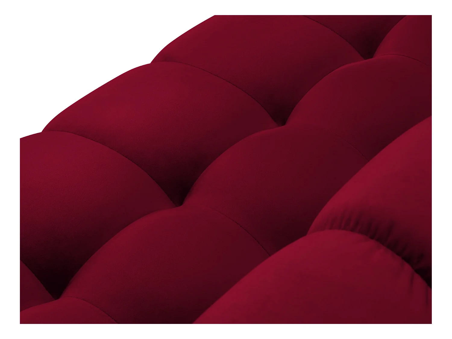 Cosmopolitan Design - Panoramische bank "Bali" 7 zitplaatsen, Flueel, Rood - 383x185x75cm
