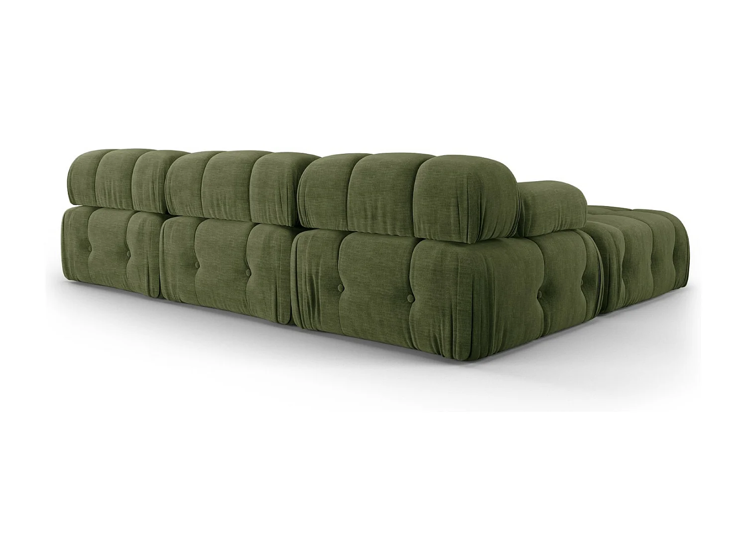 Cosmopolitan Design - Canapé modulable "Ferento" 4 places en tissu structurel vert - 288x192x71cm