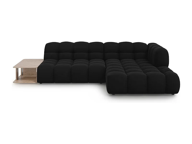 Cosmopolitan Design - 4-Sitzer modulares Ecksofa rechts "Sky" aus Samt schwarz - 297x162x75cm