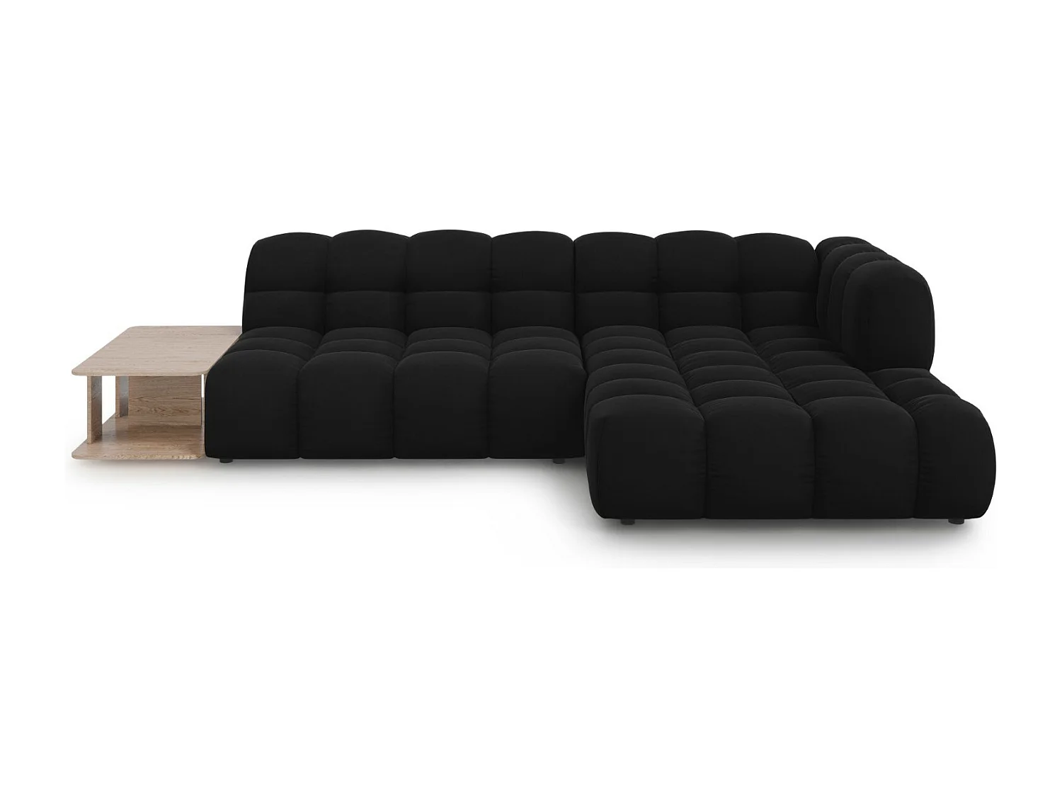 Cosmopolitan Design - 4-Sitzer modulares Ecksofa rechts "Sky" aus Samt schwarz - 297x162x75cm