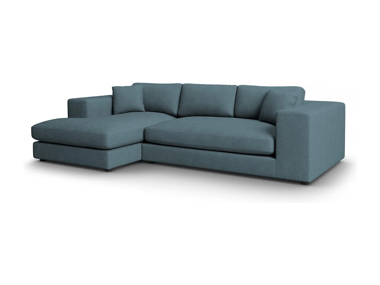CXL by Christian Lacroix - 5-Sitzer Ecksofa links "Tendance" Sitzer aus Cord blau - 282x174x72cm
