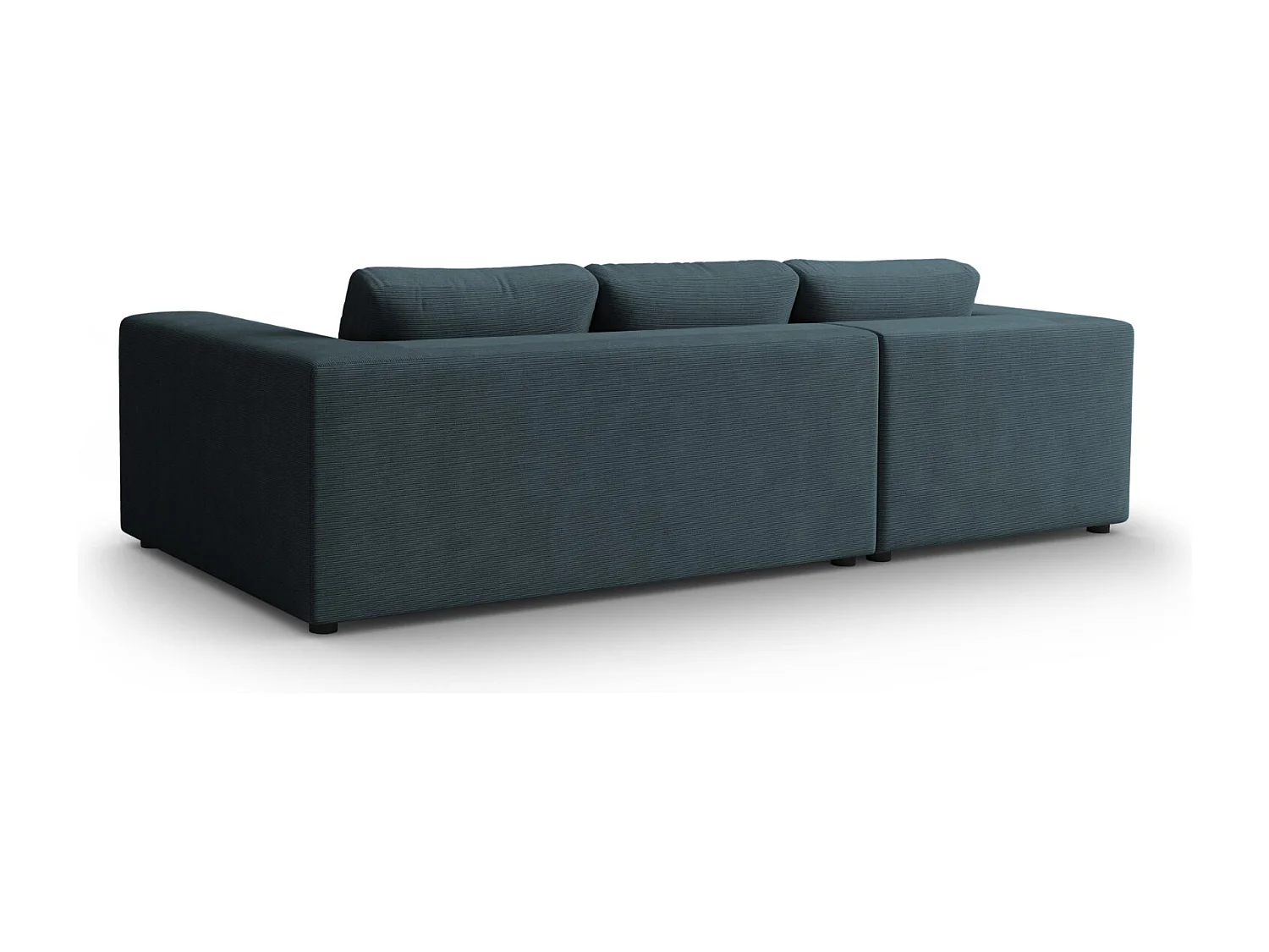 CXL by Christian Lacroix - 5-Sitzer Ecksofa links "Tendance" Sitzer aus Cord blau - 282x174x72cm