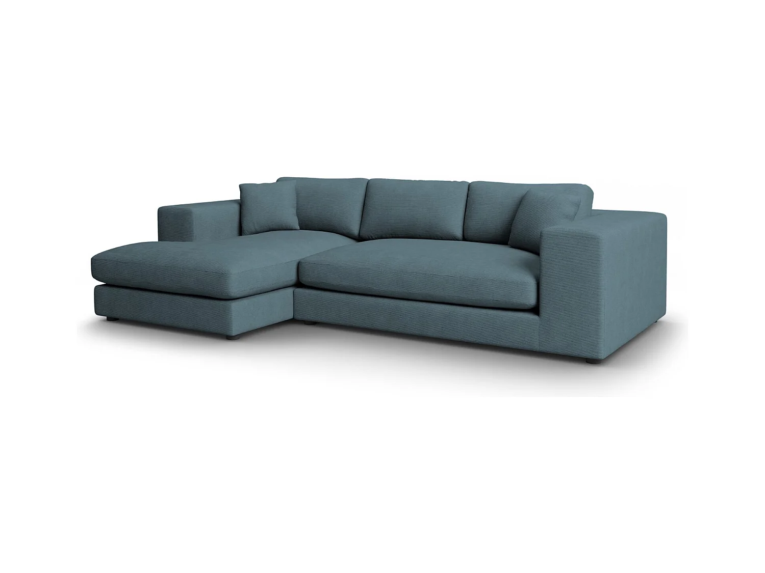 CXL by Christian Lacroix - Linker hoekbank "Tendance" 5 zitplaatsen, Ribfluwelen, Blauw - 282x174x72cm