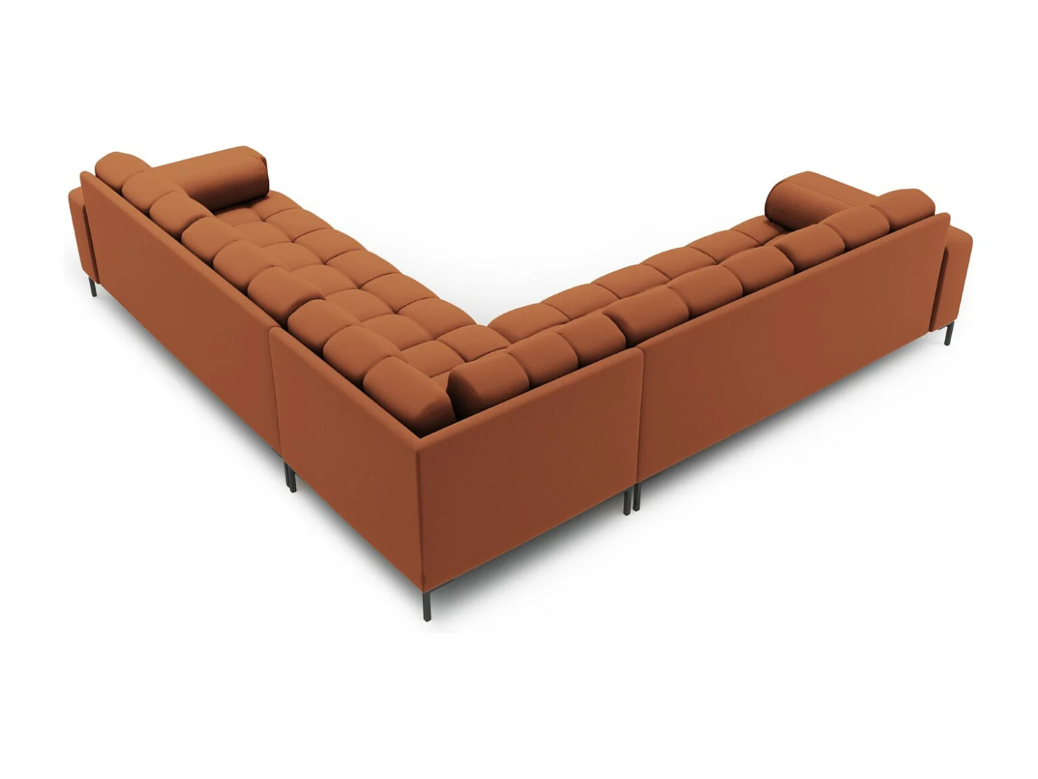 Cosmopolitan Design - Narożnik symetryczny, "Bali" 6 miejsc tkanina strukturalna, cegła - 256x256x75cm