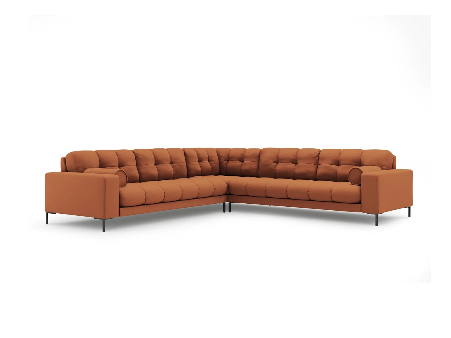 Cosmopolitan Design - Symmetrische hoekbank "Bali" 6 zitplaatsen, Structurele stof, Baksteen - 256x256x75cm