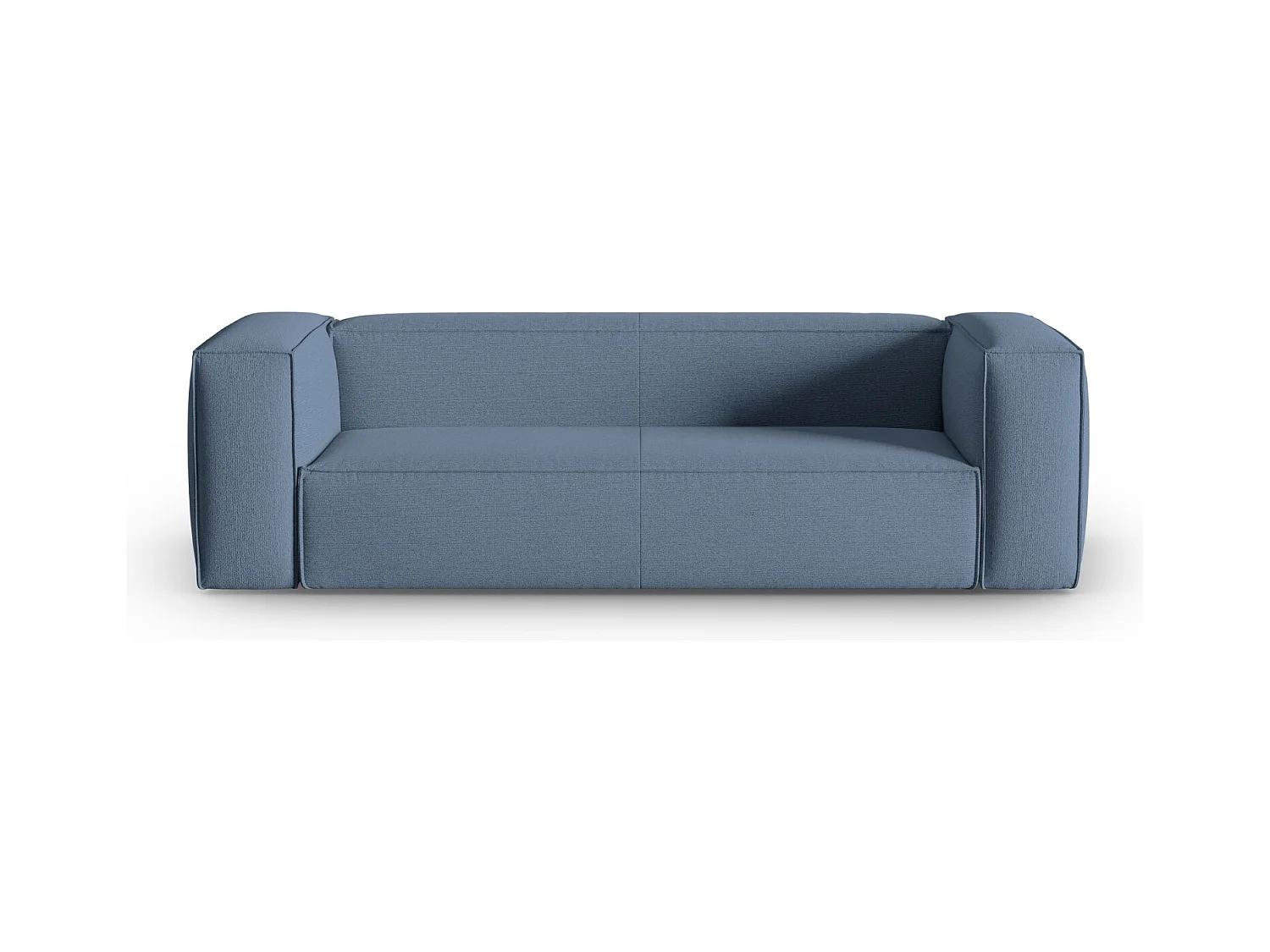 Cosmopolitan Design - Bank "Mackay" 4 zitplaatsen, Gestructureerd fluweel, Blauwe spijkerbroek - 230x94x73cm