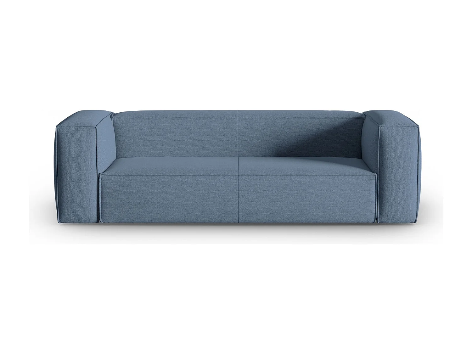 Cosmopolitan Design - Sofá "Mackay" 4 lugares em veludo estruturado azul jeans - 230x94x73cm