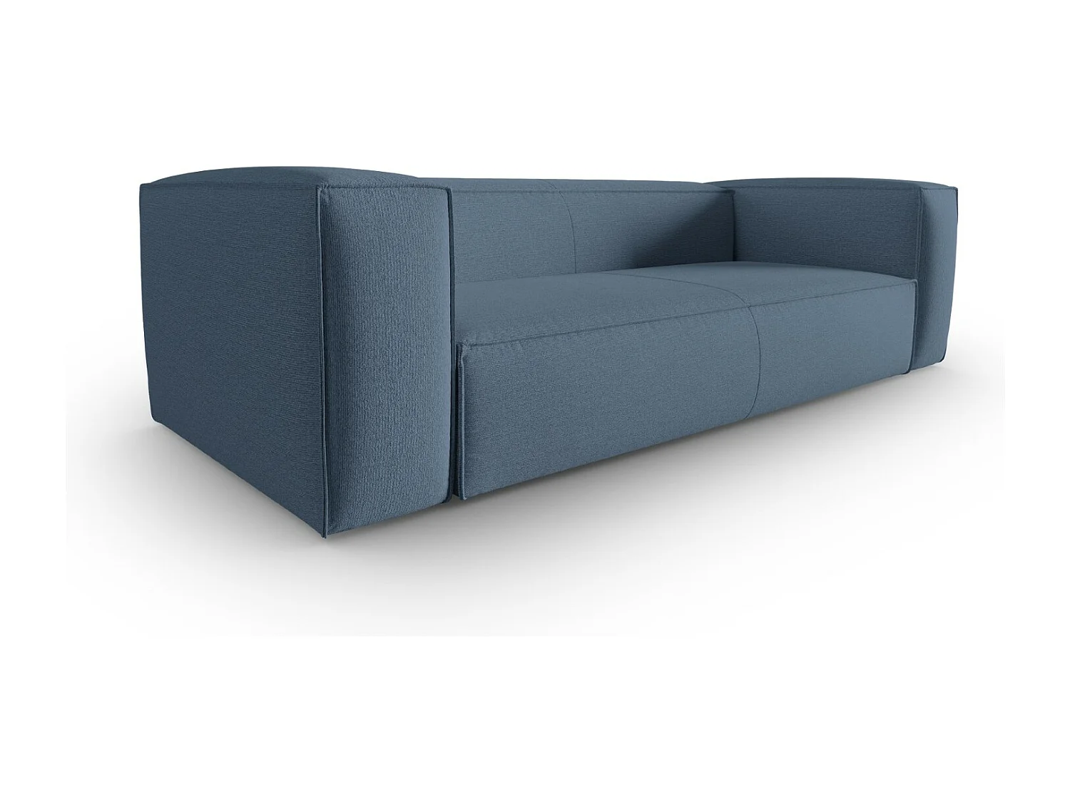 Cosmopolitan Design - Sofá "Mackay" 4 lugares em veludo estruturado azul jeans - 230x94x73cm