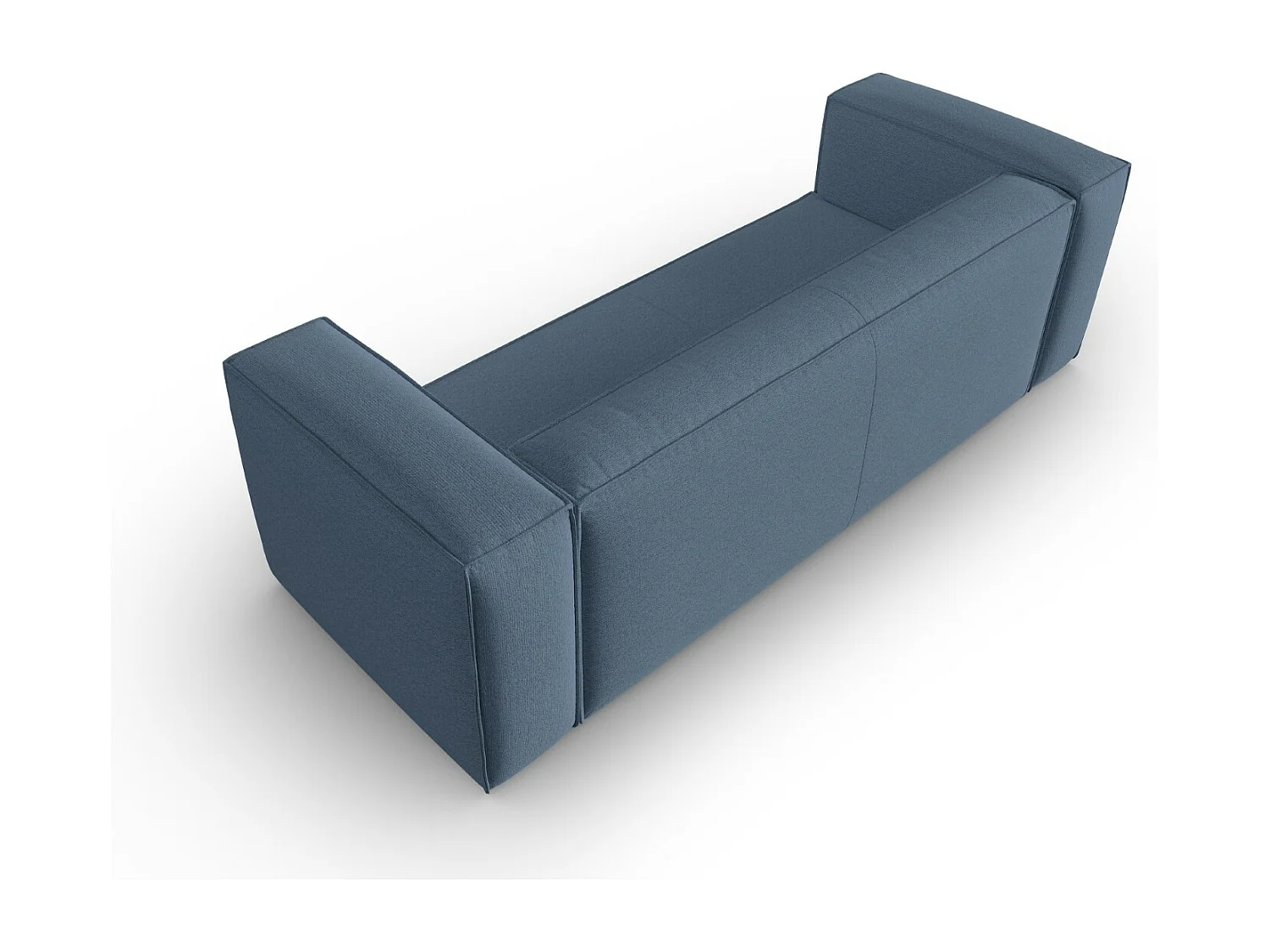 Cosmopolitan Design - Sofá "Mackay" 4 lugares em veludo estruturado azul jeans - 230x94x73cm