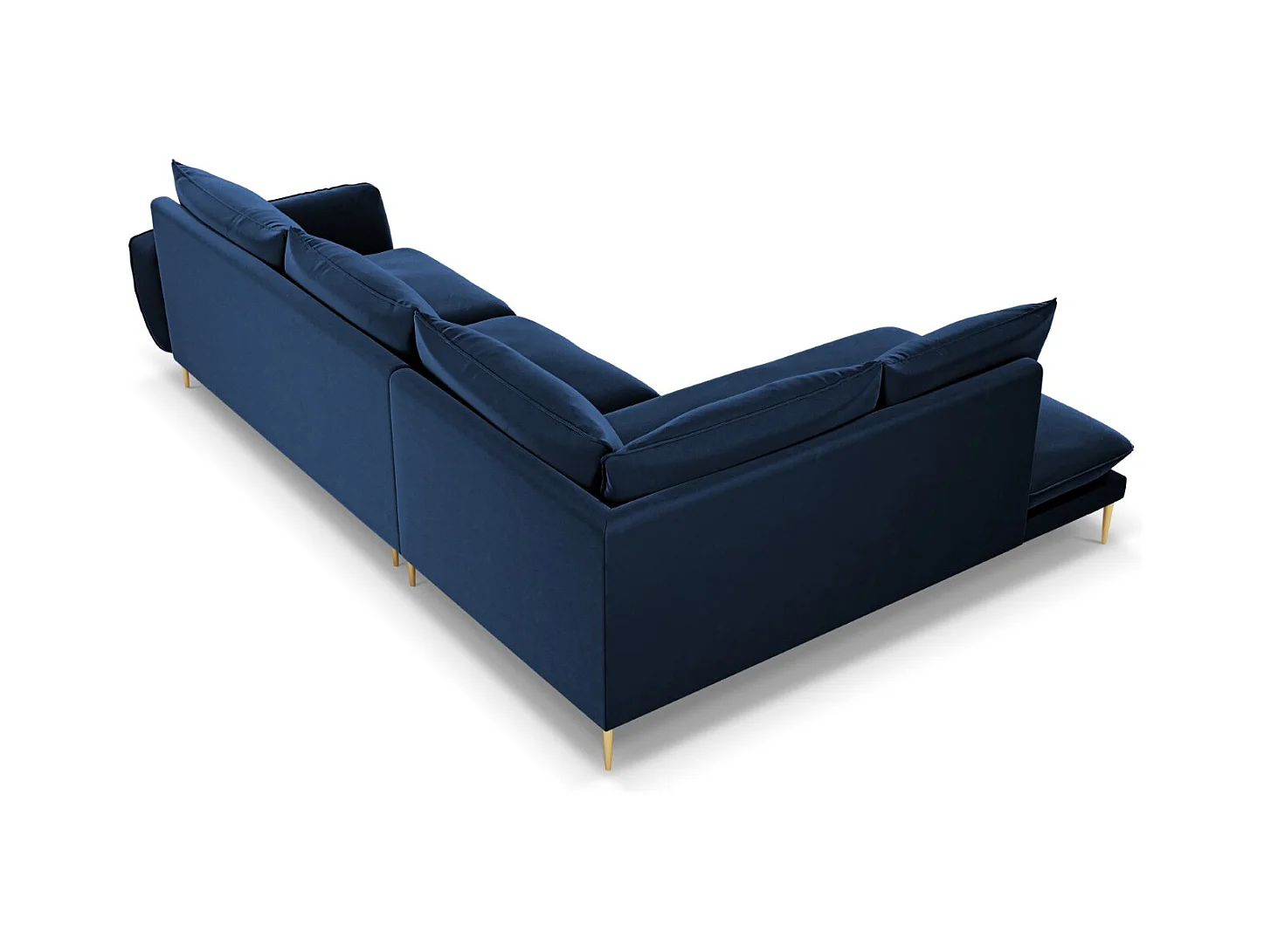 Cosmopolitan Design - Canapé d'angle gauche "Vienna" 6 places en velours bleu roi - 275x185x95cm