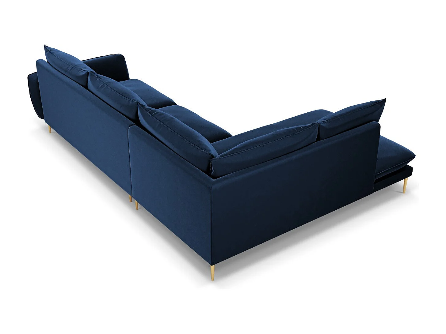 Cosmopolitan Design - Canapé d'angle gauche "Vienna" 6 places en velours bleu roi - 275x185x95cm