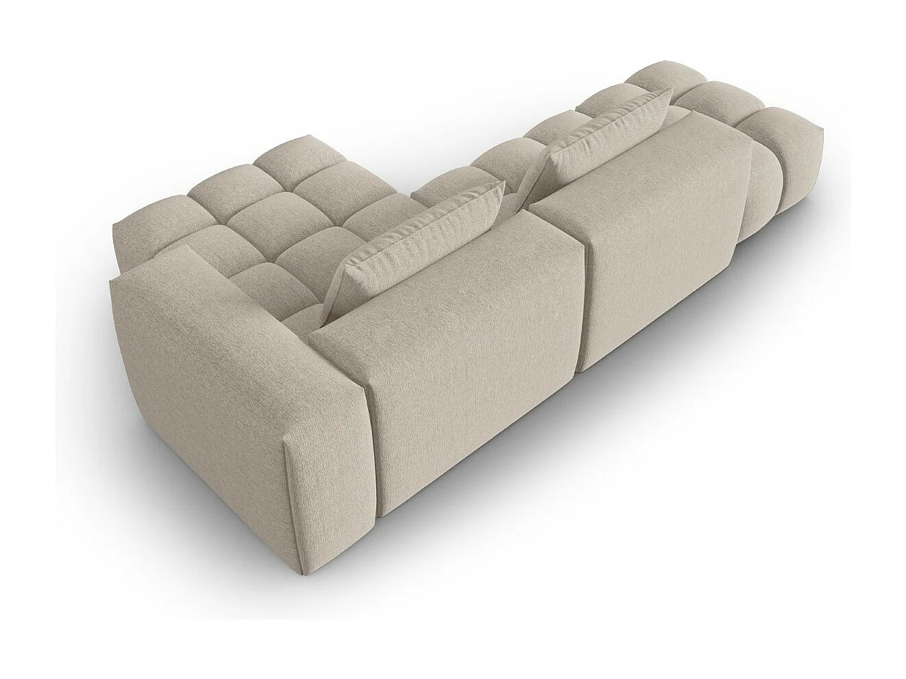 CXL by Christian Lacroix - Sofá esquinero modular derecho "Lorella" 4 plazas de tejido estructural arena - 265x145x70cm