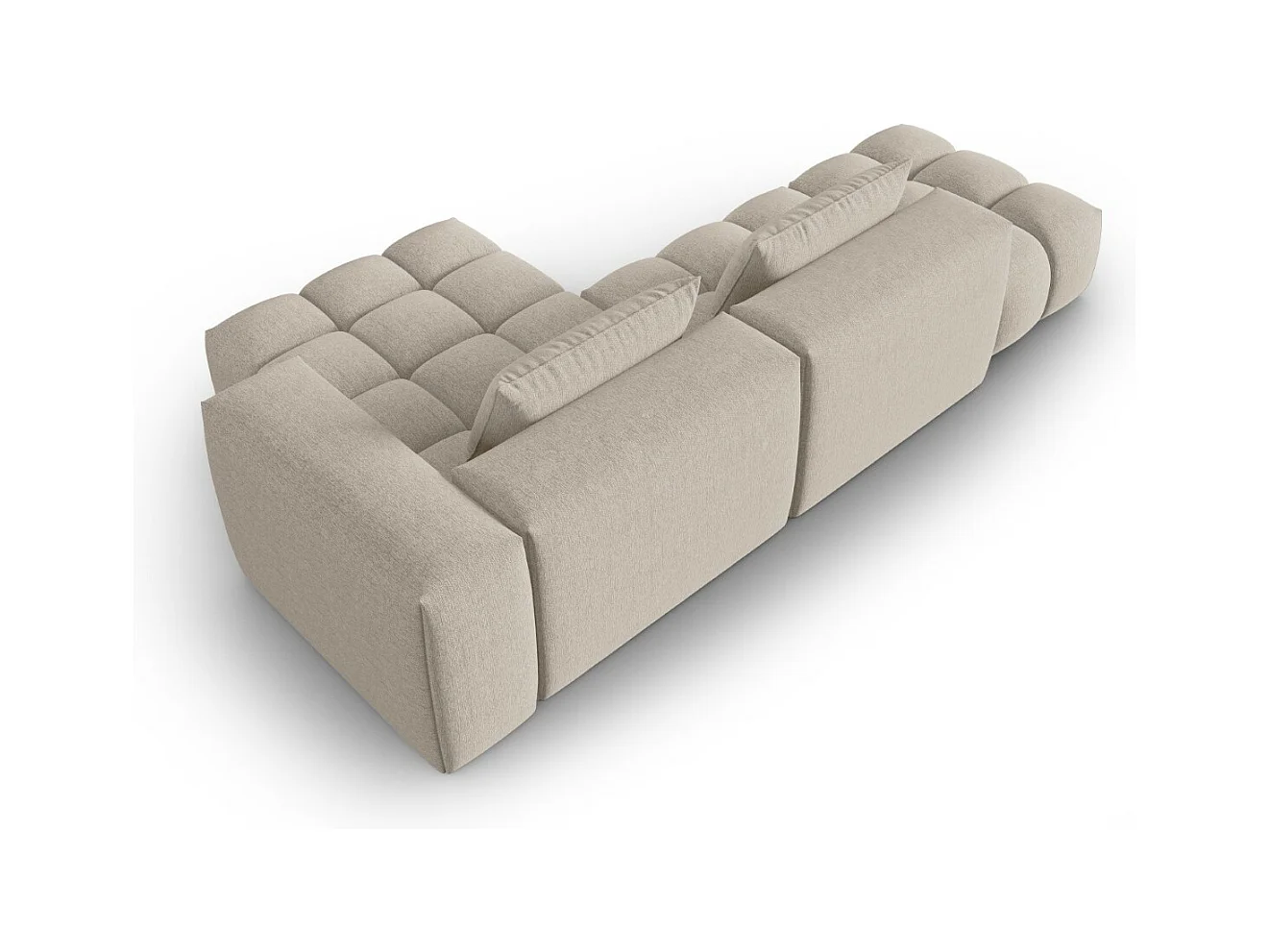 CXL by Christian Lacroix - Canapé d'angle droit modulable "Lorella" 4 places en tissu structurel le sable - 265x145x70cm