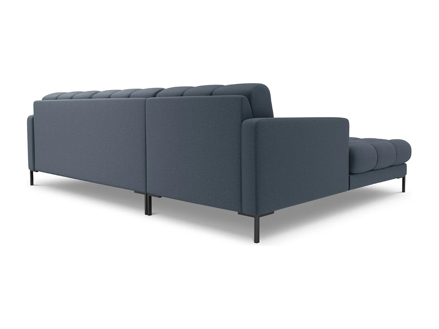 Cosmopolitan Design - 5-Sitzer Ecksofa links "Bali" aus strukturiertem Stoff dunkelblau - 293x185x75cm