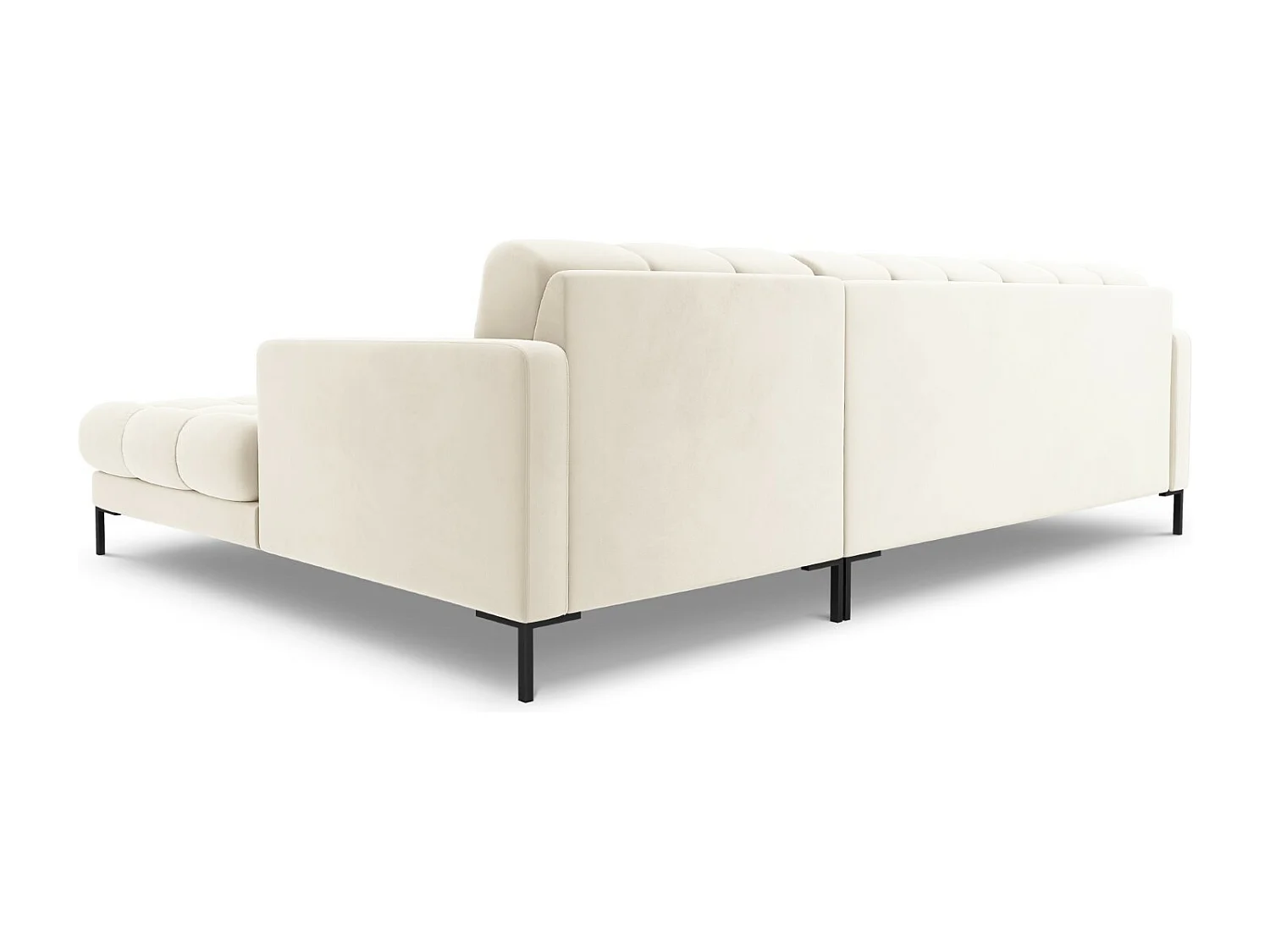 Cosmopolitan Design - Narożnik prawy, "Bali" 5 miejsc welur, beż jasny - 293x185x75cm